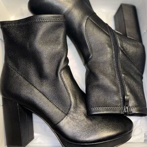 Sleek Black Heeled Ankle Boots- never worn